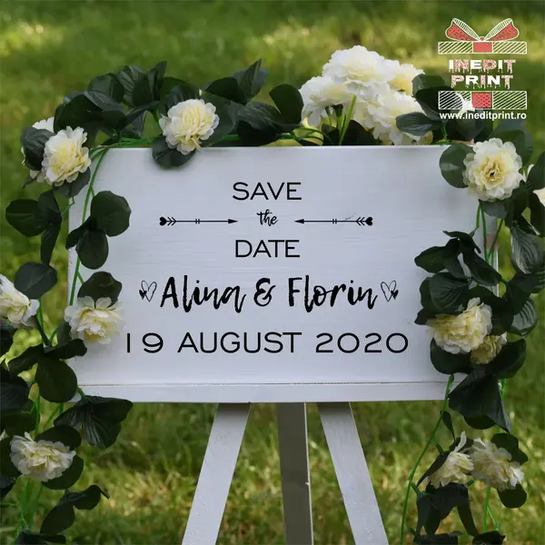 Placuta personalizata Save The Date STD11 40X20cm