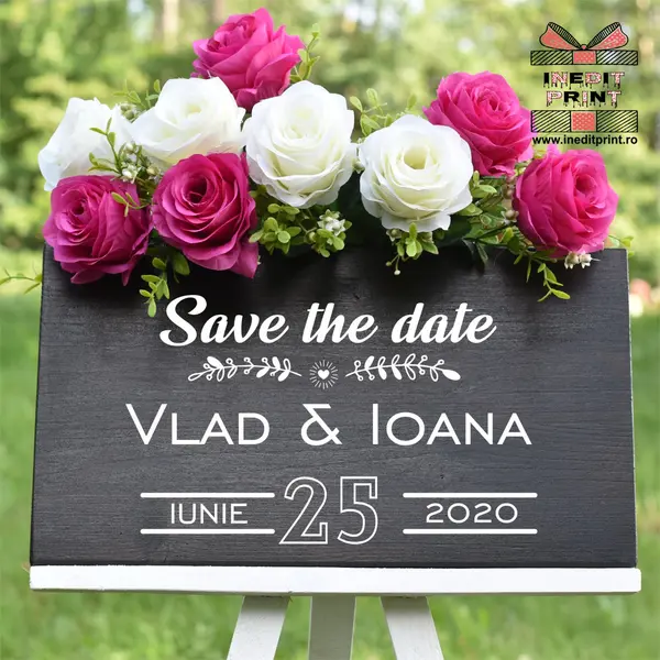 Placuta personalizata Save The Date STD12 50x30cm