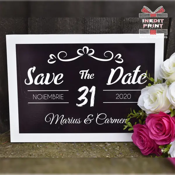 Placuta personalizata Save The Date STD4 30x42cm