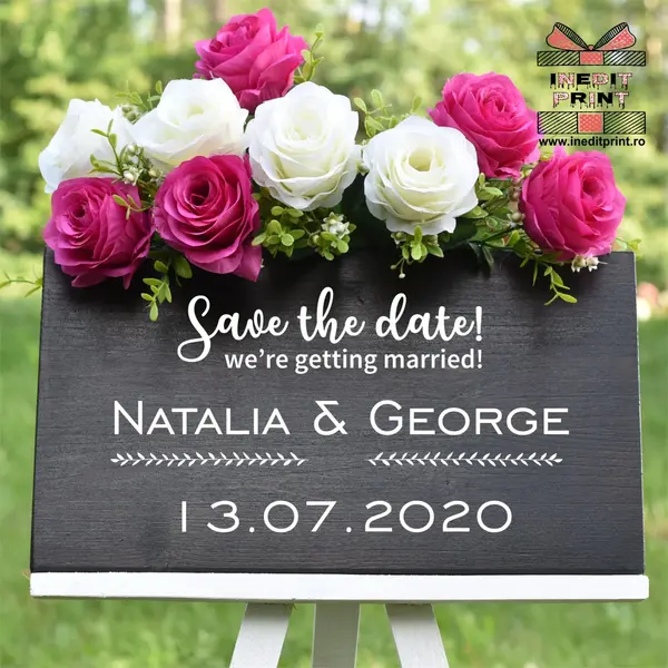 Placuta personalizata Save The Date STD6 50x30cm