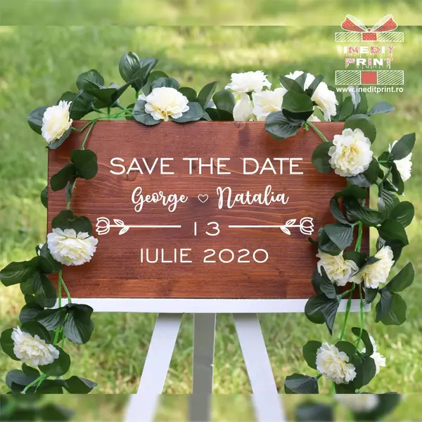 Placuta personalizata Save The Date STD7 50x30cm