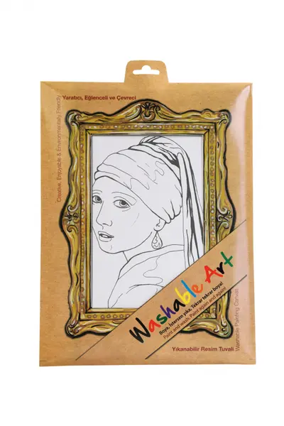 PlanE a Reutilizabila de Colorat , Washable Art , Johannes Vermeer: , zFata cu cercel de perla, , 25 A 35 cm