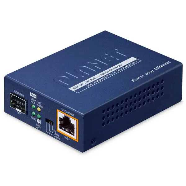 Planet Media Convertor Planet GUP-805A-60W, pentru retea 1-Port 100/1000X SFP, Albastru