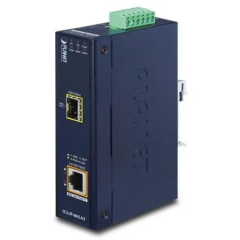 Planet Media Convertor Planet GUP-805AT, 1 SFP, pentru retea 1000 Mbit/s, Port Ethernet LAN RJ-45, Albastru