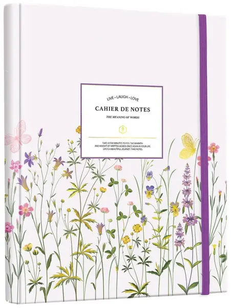 Planificator Victoria's Journals Florals - Liliachiu deschis, spirală ascunsă, copertă rigidă, cu linii