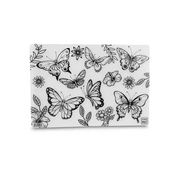 Plansa reutilizabila pentru desenat si colorat, model Fluturi,48x33.5 cm