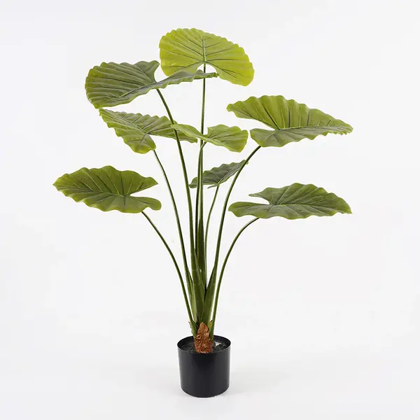 Plantă decorativă în ghiveci cu funcție Alocasia, Plastic, Verde, 90x120 cm