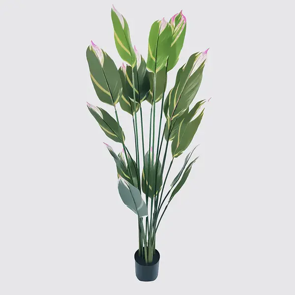 Plantă decorativă în ghiveci cu noroc Lucky, Sintetic, Verde, 80x180 cm