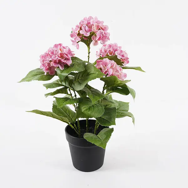 Plantă decorativă în ghiveci Hydrangea, Sintetic, Roz, 35x50 cm