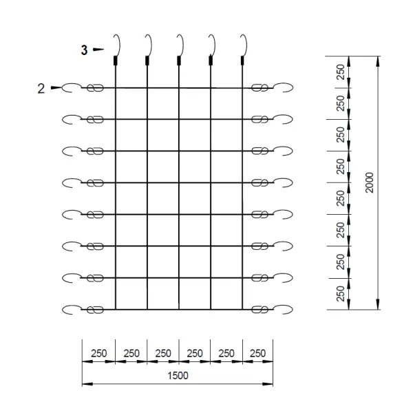 Plasa de catarat pentru spatii de joaca 1.5 x 2 m KBT