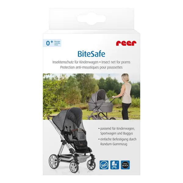 Plasa de insecte pentru caruciorul bebelusilor neagra, 1 bucata, Reer