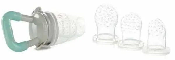 Plasă din silicon pentru fructe Jane - Cu 3 tetine, Verde