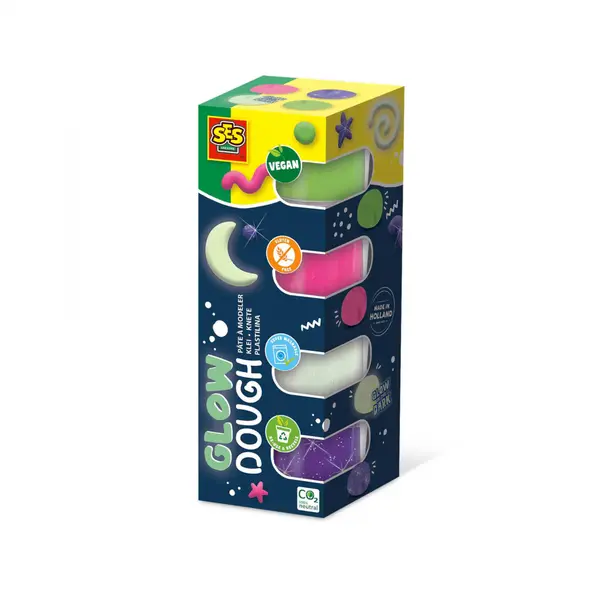 Plastilina colorata vegana Glow Feel Good ,fara gluten,set 4 culori x 90gr