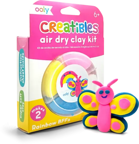 Plastilina cu uscare la aer - Rainbow, Creatibles, set DIY 4 culori