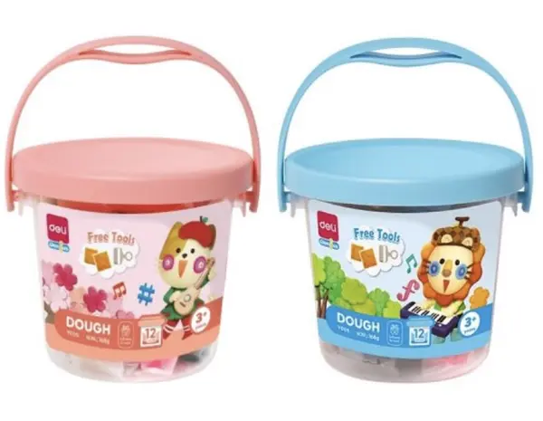 Plastilină Deli Genius Dough - EY005, 12 culori, sortiment