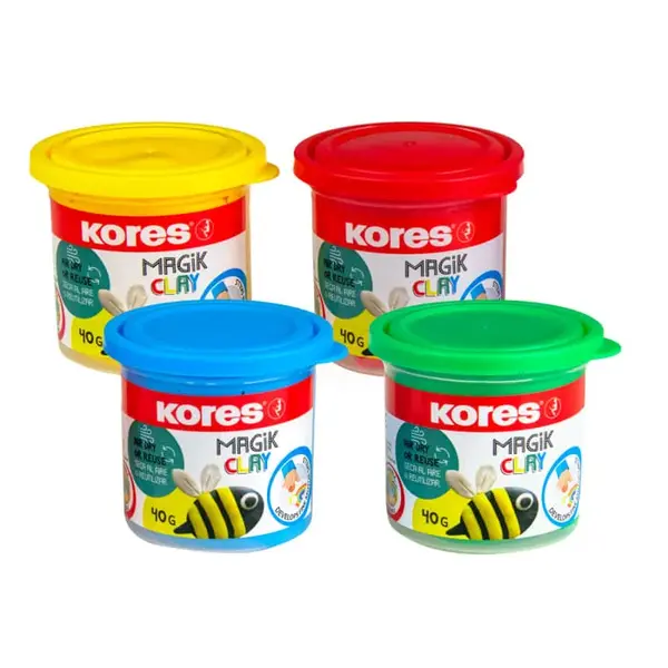 Plastilina modelaj 4 x 40 g culori intense Kores Plastilina modelaj 4 x 40 g culori intense Kores
