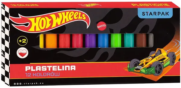 Plastilină Starpak Hot Wheels - 12 culori