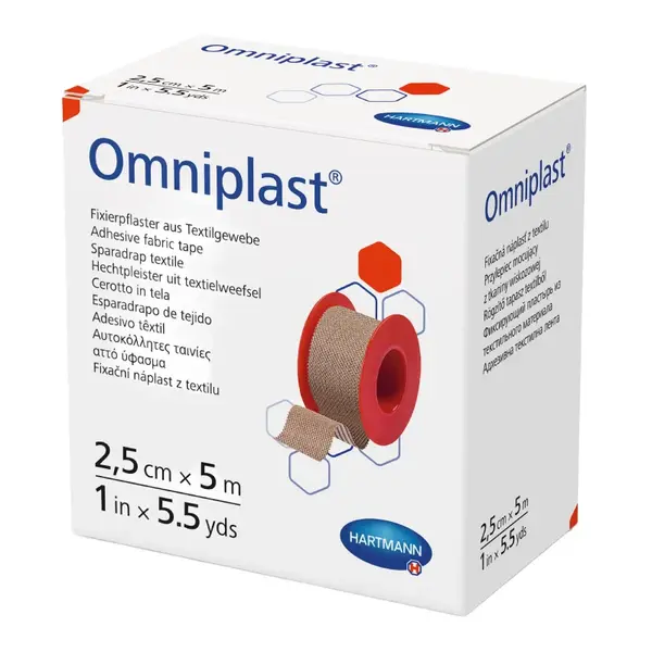 Plasture textil Omniplast, 2.5 cm*5 m, 1 rola, Hartmann