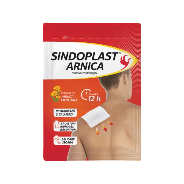 Plasturi cu hidrogel Sindoplast Arnica, 3 bucati, Fiterman