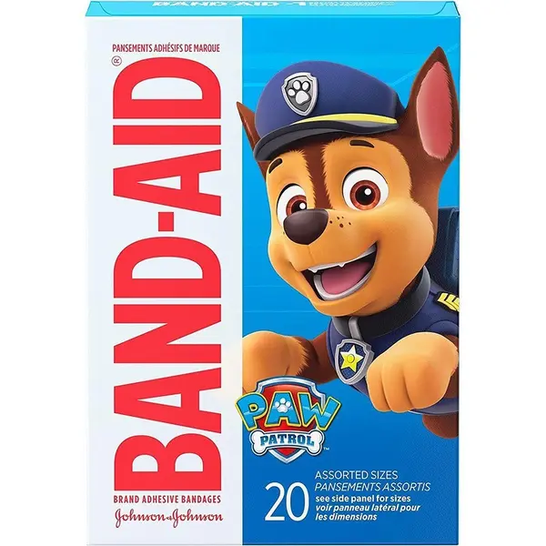Plasturi pentru Copii, BAND-AID, Paw Patrol, Diverse Personaje, Sigileaza si Protejeaza Ranile de Bacterii, 2 Dimensiuni, 20 buc