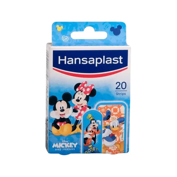 Plasturi pentru Copii, Hansaplast, Disney, Mickey and Friends, Sigileaza si Protejeaza Ranile de Bacterii, Multicolor, 20 buc