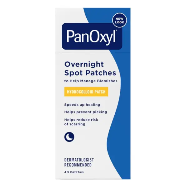 Plasturi pentru Fata, Panoxyl, Overnight Spot Patches, Anti-Acnee, Reduc Inflamatia si Roseata, fara Parfum, 40 buc
