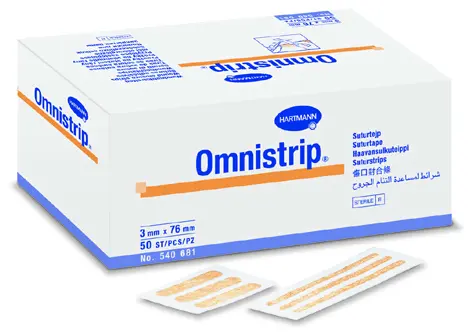 Plasturi sub forma de stripuri sterile, 6x76 mm, 50x3 bucati, Omnistrip