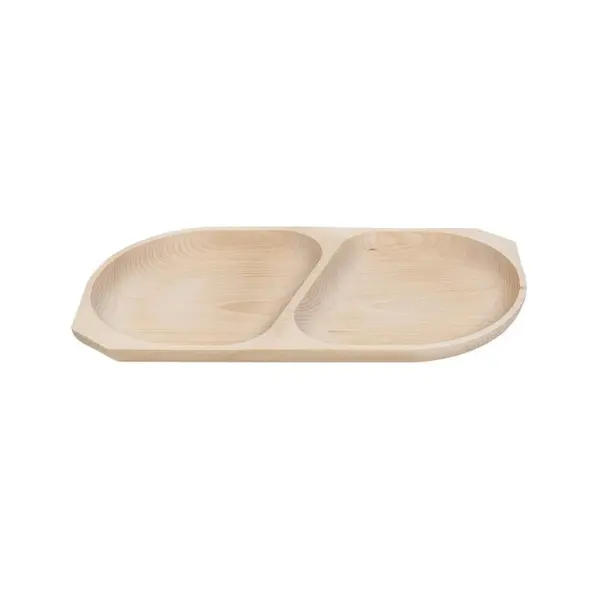 Platou cu 2 Compartimente, Lemn de Fag, 44 x 23 x 2.5 cm