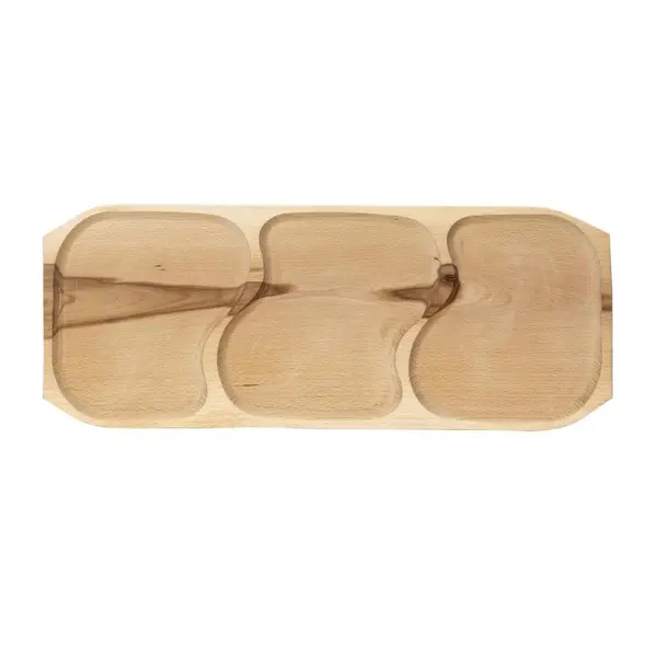 Platou cu 3 Compartimente, Lemn, 65 x 26 x 2.5 cm