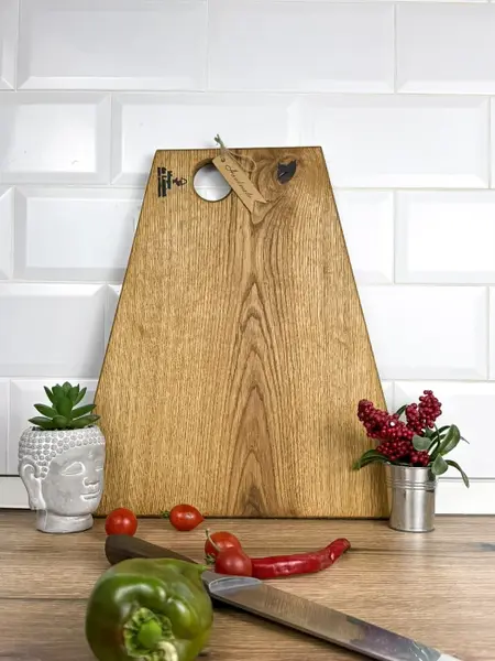 Platou de Servire din Lemn Masiv de Stejar , Handmade, Design Unicat