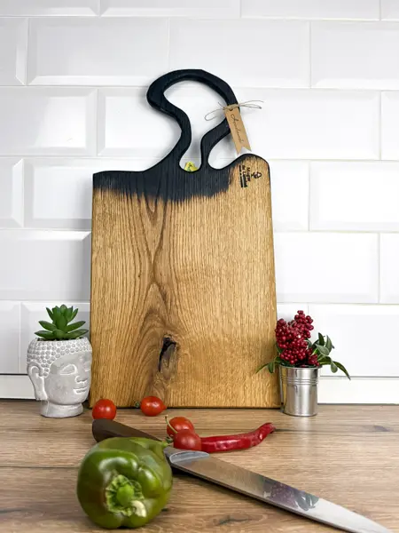 Platou de Servire din Lemn Masiv de Stejar , Handmade, Design Unicat