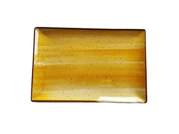 Platou dreptunghiular pentru servire , Ceramica,Galben, 30x20 cm