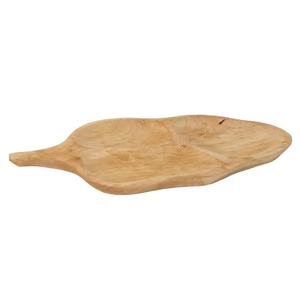 Platou in Forma de Frunza pentru Servire, Lemn de Arin, 52 x 26 cm