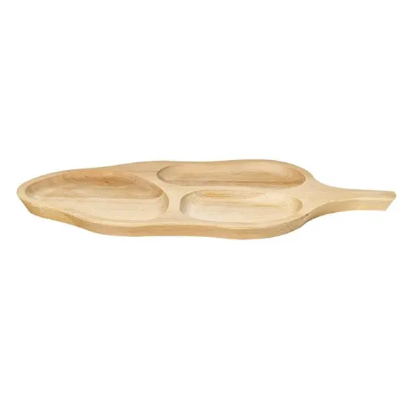 Platou in Forma de Frunza pentru Servire, Lemn de Fag, 49 x 24 cm