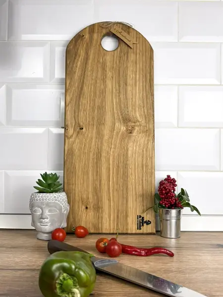 Platou lung din lemn masiv de stejar , handmade, finisat natural