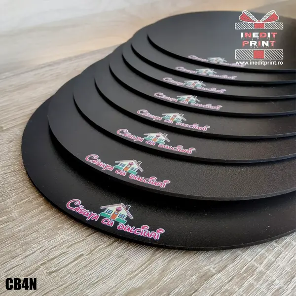 Platou Personalizat Negru CB3 2.5 - 3 mm, Infoliat Mat, 30 CM