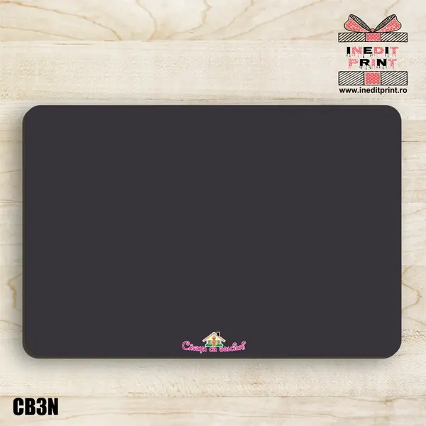 Platou Personalizat Negru dreptunghiular CB4 2.5 - 3 mm, Infoliat Mat, 20 x 30 CM