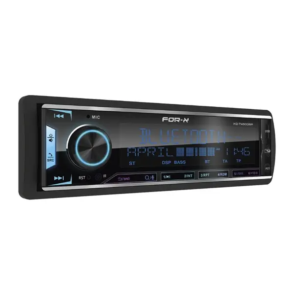 Player auto ForX XQ-7450DSP, Cu amplificator incorporat, 1 DIN, 4x50W