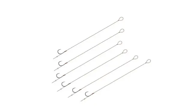 Plic 6 Carlige legate Montura Accesorii pescuit > Nada si momeli , Lungime rig 8cm cu fir textil