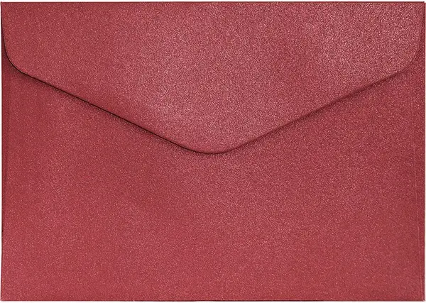 Plic poștal Galeria Papieru - C6, roșu perlat, 10 bucăți