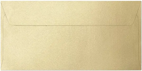 Plic poștal Galeria Papieru - DL, auriu perlat, 10 bucăți