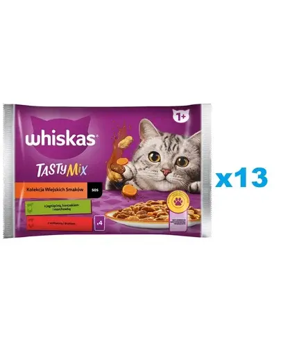 Plicuri WHISKAS pentru pisici Adult 52x85g Rural Flavours miel, pui si morcovi, carne de vita si pasare