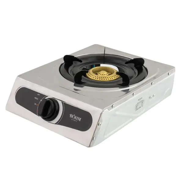 Plita cu 1 ochi BOHM, 2.3kW, Diametru arzator 90mm, GPL, Aprindere electrica, Chrome