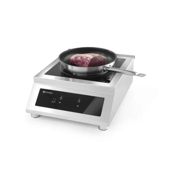 Plita cu inductie Profesionala, Hendi Profi Line, model 5000 D ,putere 5000 W, control digital, corp Inox, 39,8 cm x51,5 cm x16,8 cm inaltime