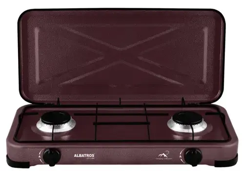 Plita de exterior Albatros APG21BR, Gaz, 2 Arzatoare (Maro)