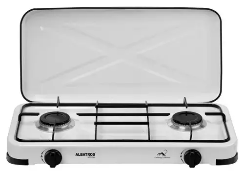 Plita de exterior Albatros APG21W, Gaz, 2 Arzatoare (Alb)