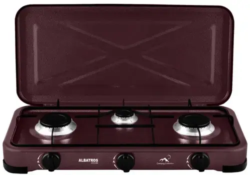 Plita de exterior Albatros APG31BR, Gaz, 3 Arzatoare (Maro)