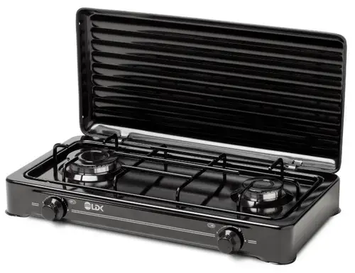 Plita de exterior LDK AMORFO 2 Black, Gaz, 2 arzatoare (Negru)