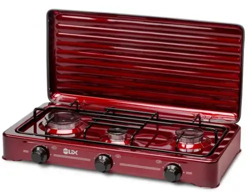 Plita de exterior LDK AMORFO 3 BORDO, Gaz, 3 arzatoare (Bordo)