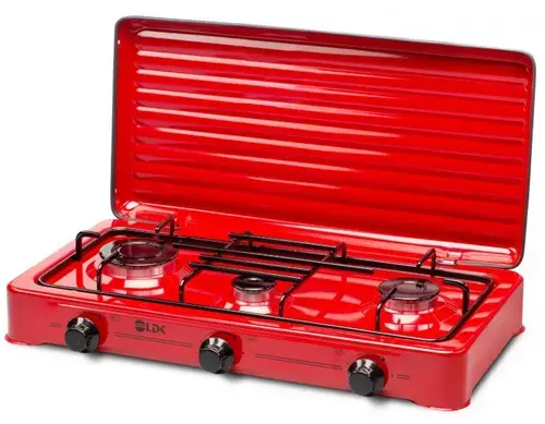 Plita de exterior LDK AMORFO 3 RED, Gaz, 3 arzatoare (Rosu)